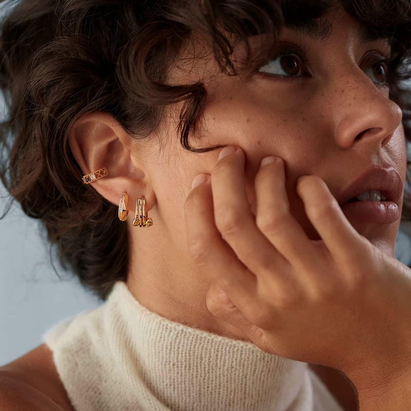 MYEARS Women Ear Cuff Earring Gold Non Pierced Ear Cartilage Clip on Wrap Hoop 14K Gold Filled Tiny Boho Beach Simple Minimalist Delicate Handmade Hypoallergenic Jewelry Gift-Sold as Single/Pair - Image 2
